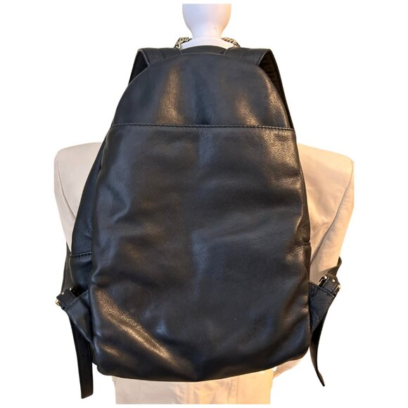 Margot Black Genuine Leather Backpack Purse Gold Zipper Tassel main image 9
